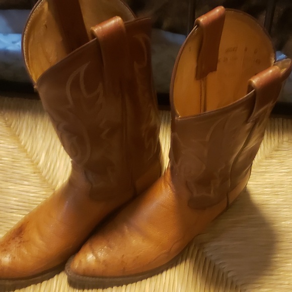 Tony Lama Ostrich Tan boots - Picture 1 of 3